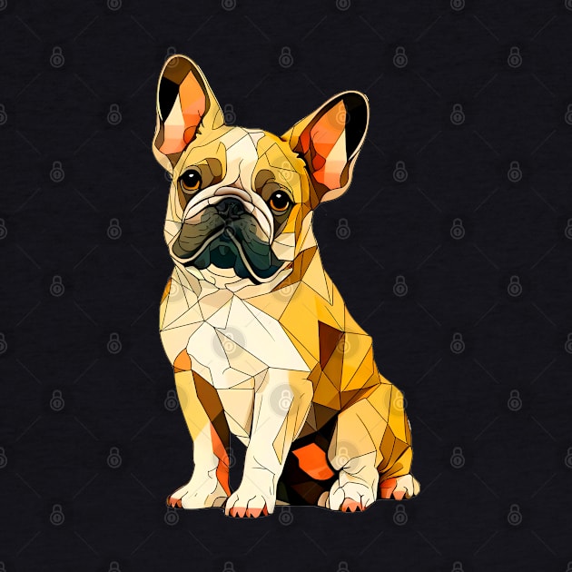 Geometric French Bulldog No. 1: Dark Background (on a no fill background) by Puff Sumo